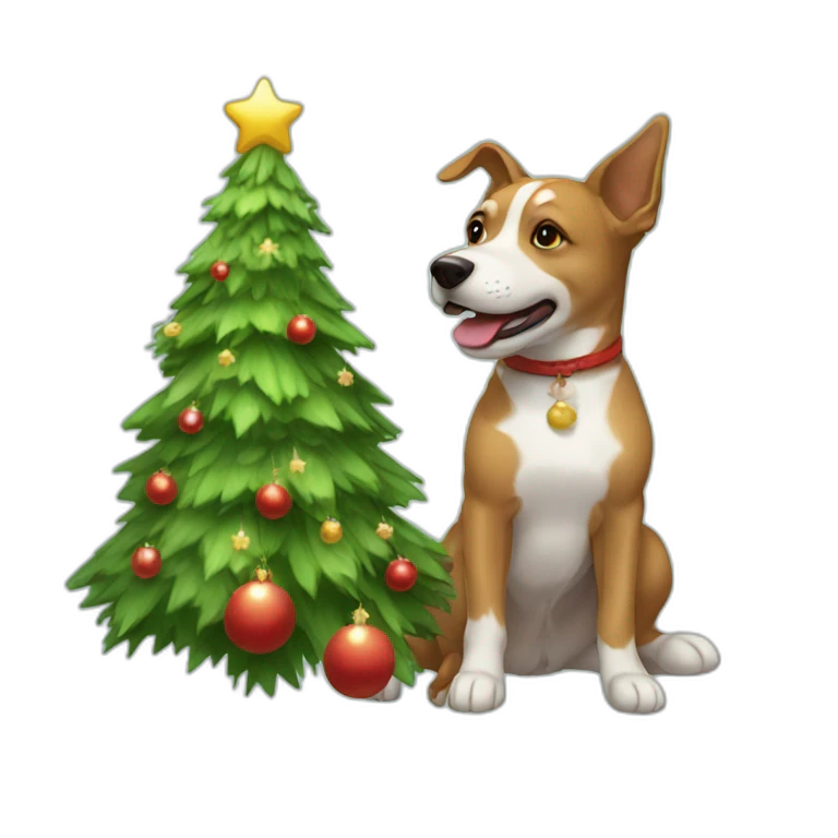 Sapin de noël and dog emoji