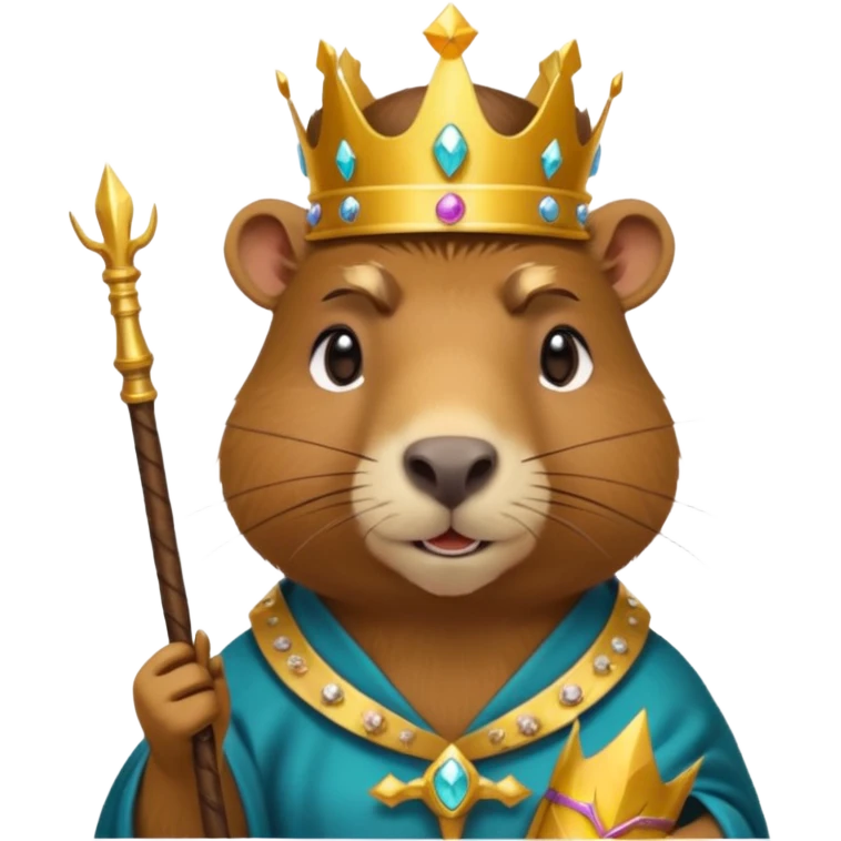 A l Queen Capybara with a wand emoji