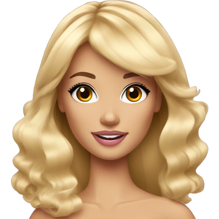 Beautiful barbie blonde with bangs long hair  emoji