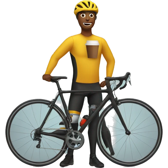 Cyclist with coffee  emoji