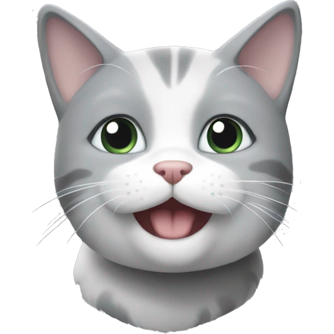cutesy grey and white cat emoji