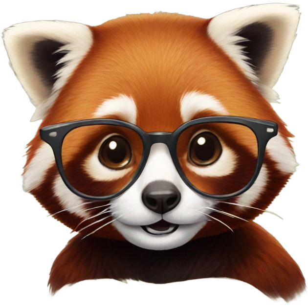 Red panda with glasses emoji