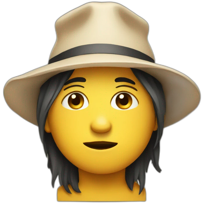 Sad but happy with hat emoji