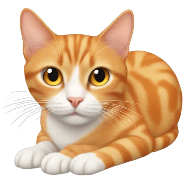 Orange tabby holding a bird like a mom cat would do emoji