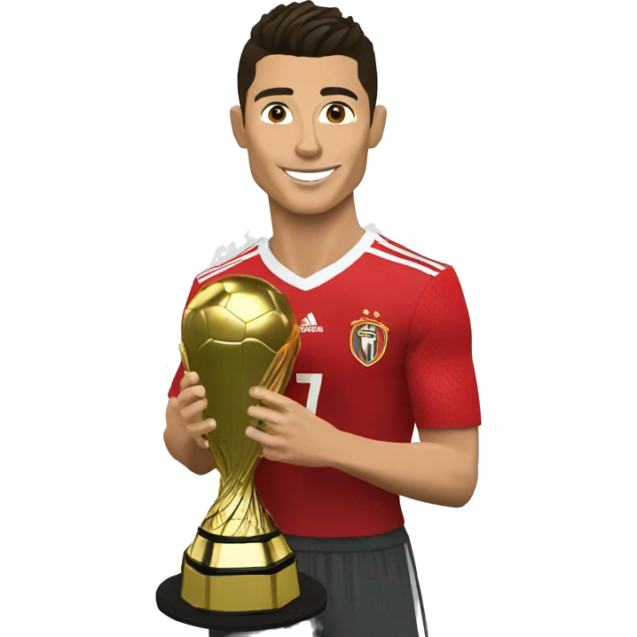 Cristiano Ronaldo con copa de europa emoji