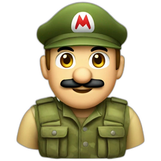 Mario in army cloth emoji