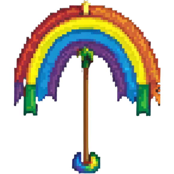 LGBT flag icon, 40x40 pixels, simple rainbow flag, Habbo Hotel inspired emoji