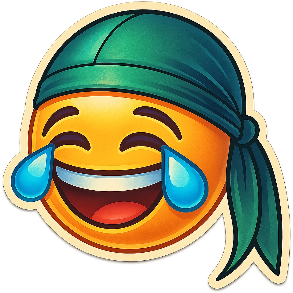 lol face laughing crying
make him smile
Change His durag To Green emoji