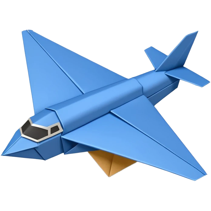 3D render of Paper Airplane made entirely of folded origami paper, sharp creases, cardboard texture, matte finish, visible paper grain, craft aesthetic,  emoji style, isolated on white background --v 6.0 emoji