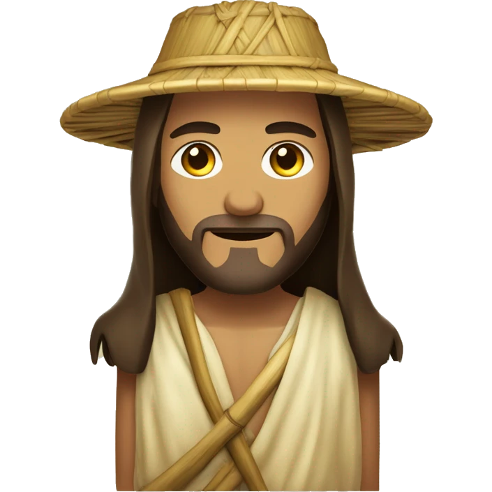 jesus christ wear a bamboo hat emoji