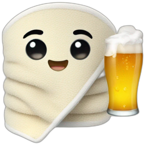 a animated towel drink beer emoji