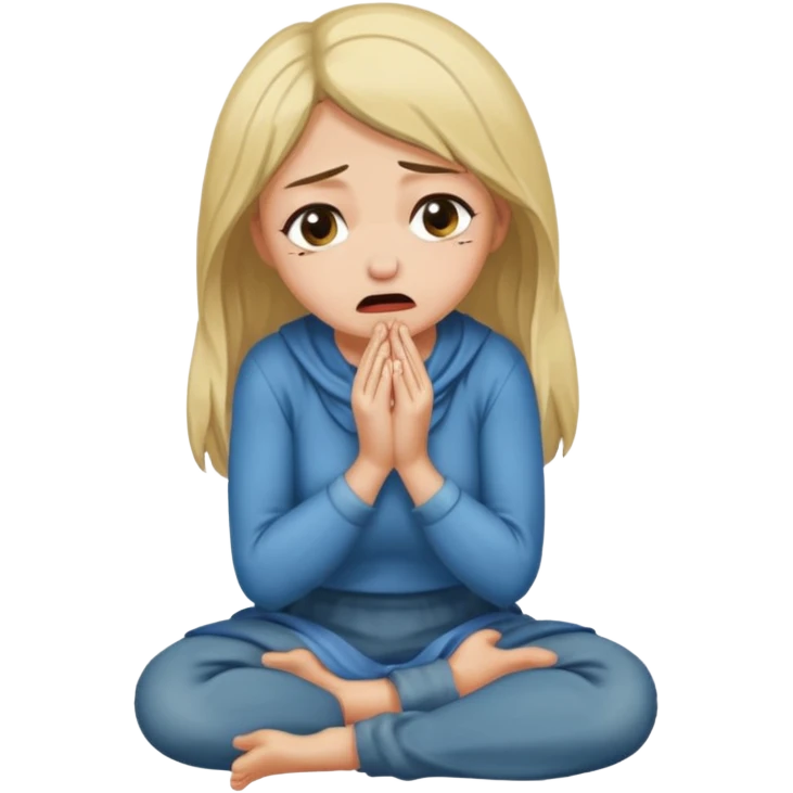 woman on knees begging emoji