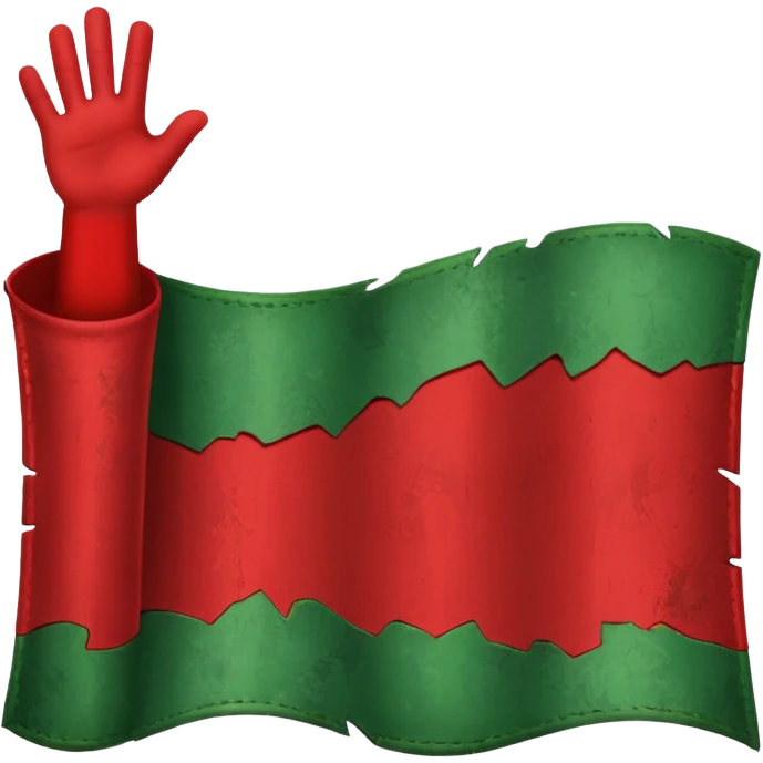 green and red war banner emoji