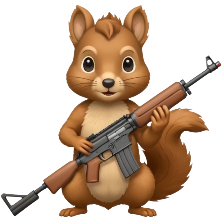 Squirrel holding m4 rifle emoji