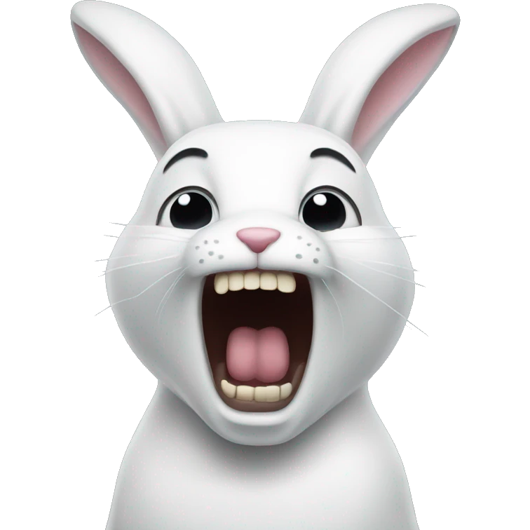 white screaming bunny emoji