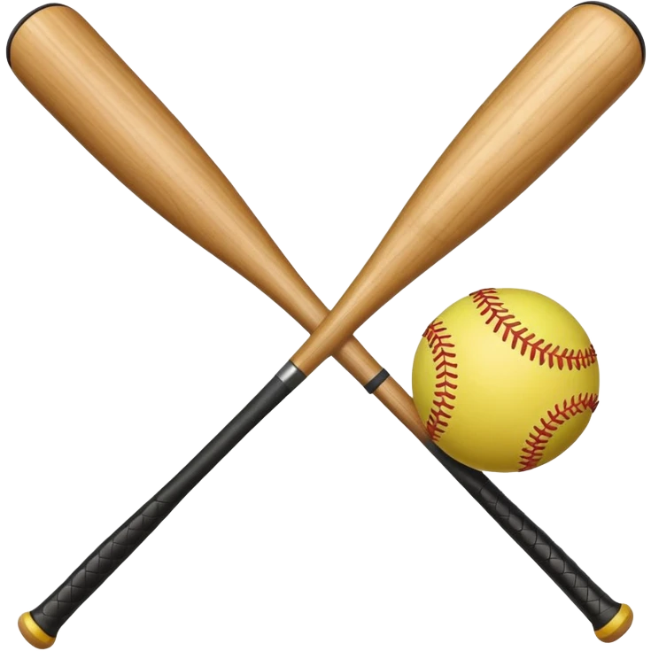 Softball bat and ball emoji