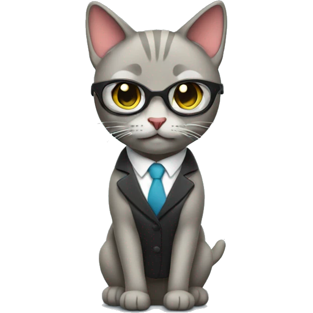 cool lady business cat emoji