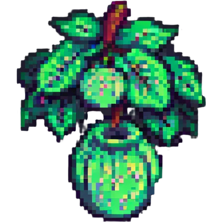 green plum pixel art style emoji