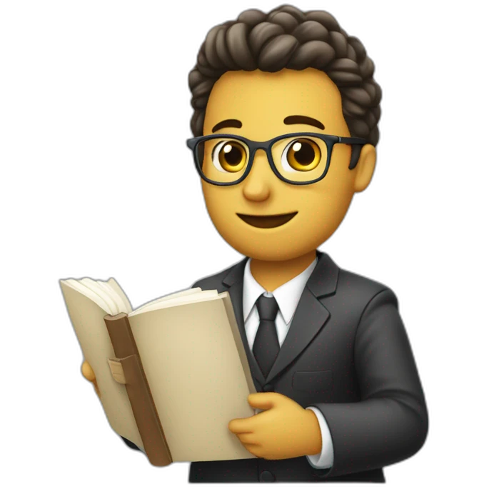 méditer assis en tailleur avec un livre emoji