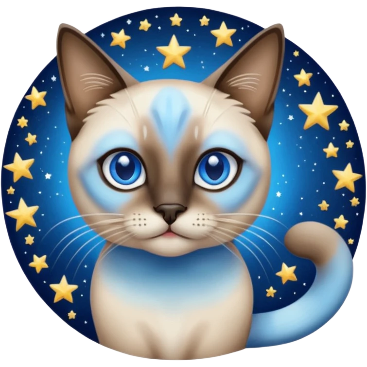 Siamese cat and starry night van gogh emoji