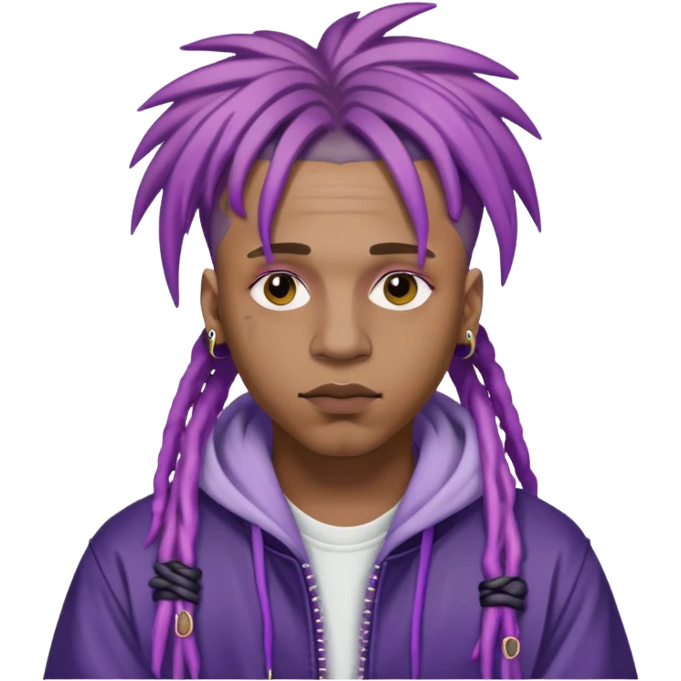 Juice WRLD rapper with purple dreadlocks emoji
