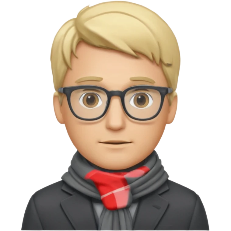 gray scarf male blonde hair with suit glasses emoji