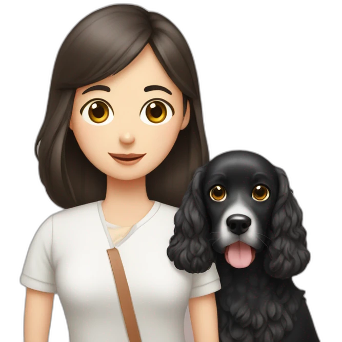 Turkish man with Korean girl and cocker spaniel thnx emoji