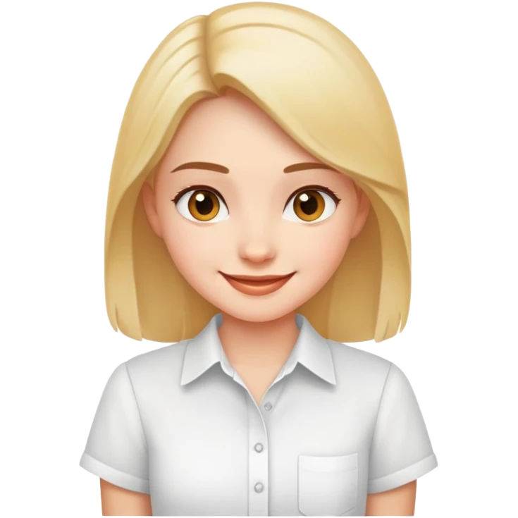 smiling girl in white shirt emoji