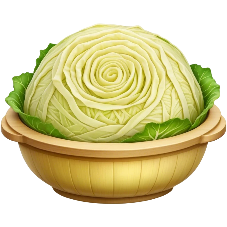 Cinematic Realistic Sauerkraut Dish Emoji, depicted as a tangy, fermented cabbage dish rendered with vibrant textures and natural, appetizing lighting. emoji