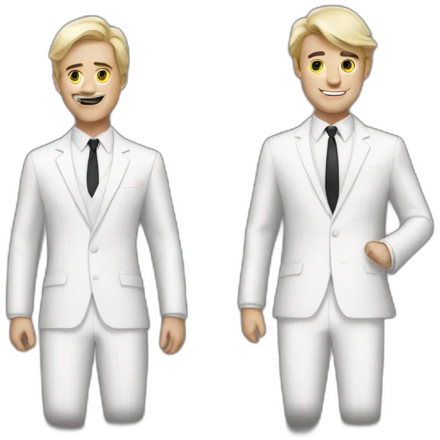 Two guys in a white paint suit emoji