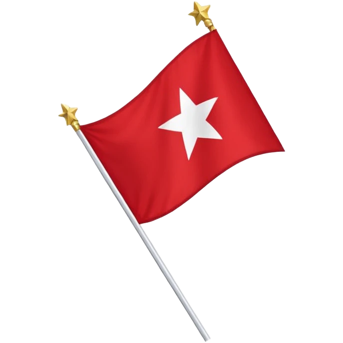 Bandeira do Pará em cor vermelho e uma listra banca na vertical e uma estrela dourada no centro emoji