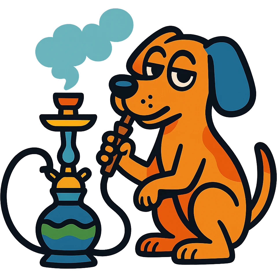 dog smoking shisha emoji