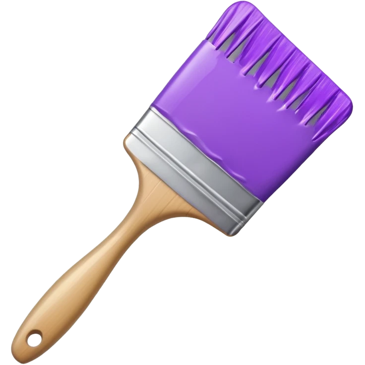 Paint brush with purple paint in the end of the brush  emoji