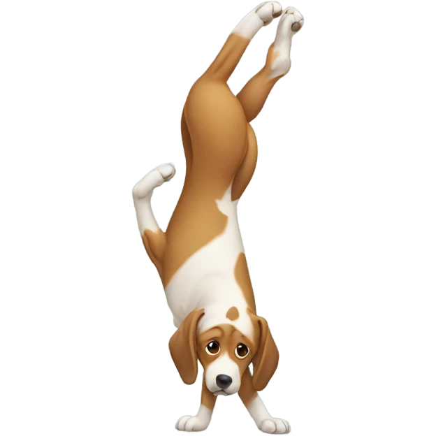 Dog doing a handstand emoji