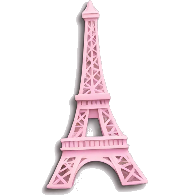 Eiffel Tower with pastel pink bow emoji