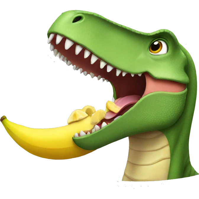 Dinosaur eating a banana emoji