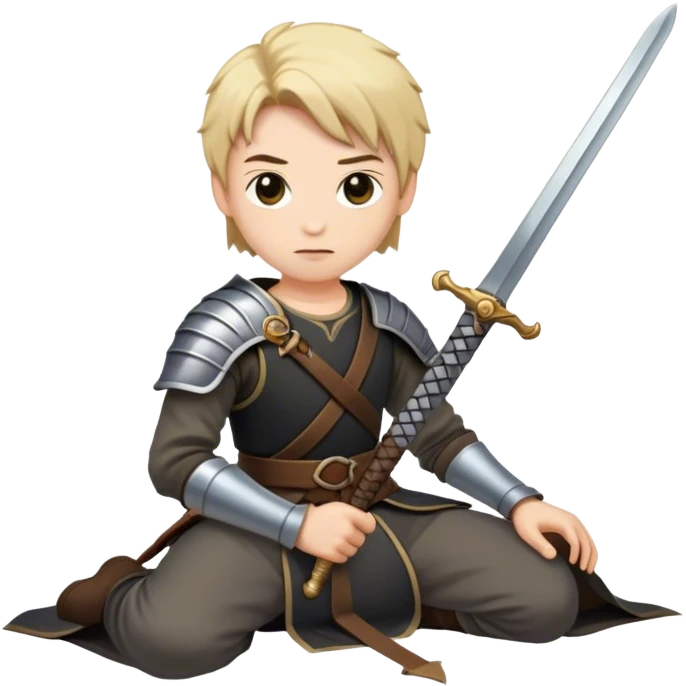 the sword on the floor and a mirror person emoji