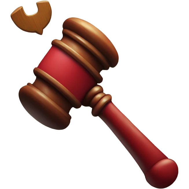 red judge hammer  emoji