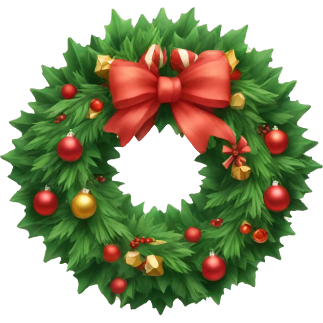 Sweet beautiful christmas wreath emoji
