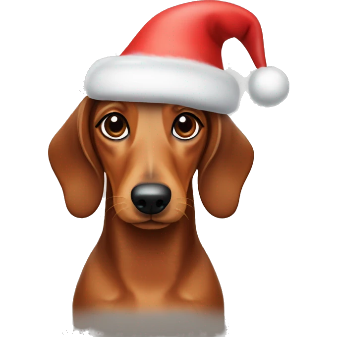 Sausage dog in a Christmas hat emoji