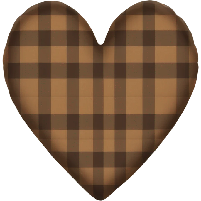 Brown plaid heart  emoji