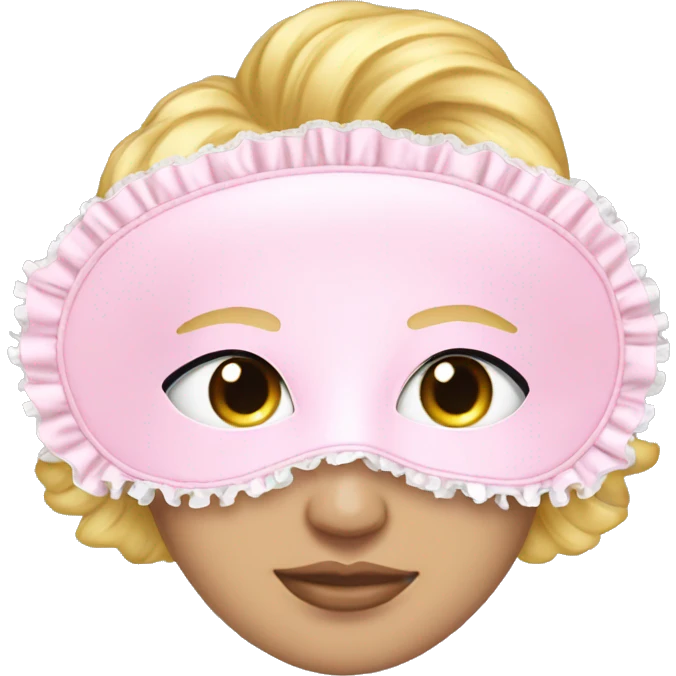 Light pink Frilly satin sleeping mask emoji