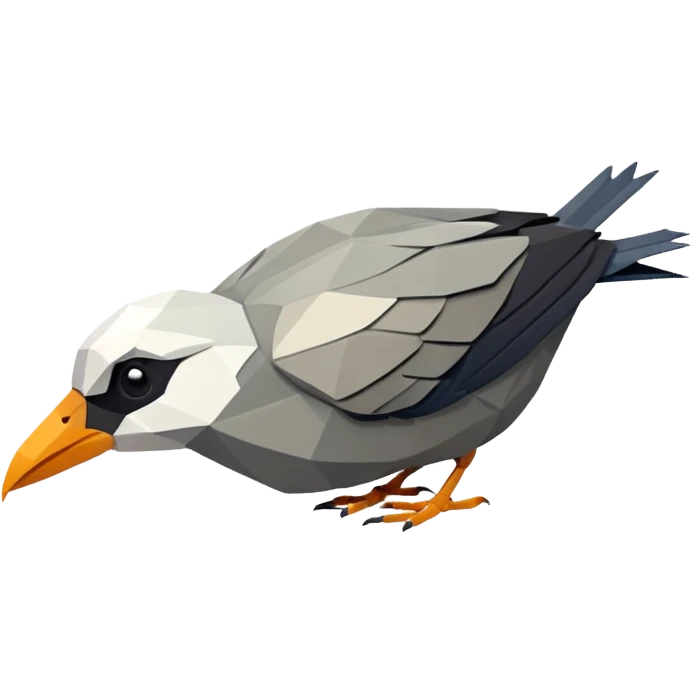 low poly bird died emoji
