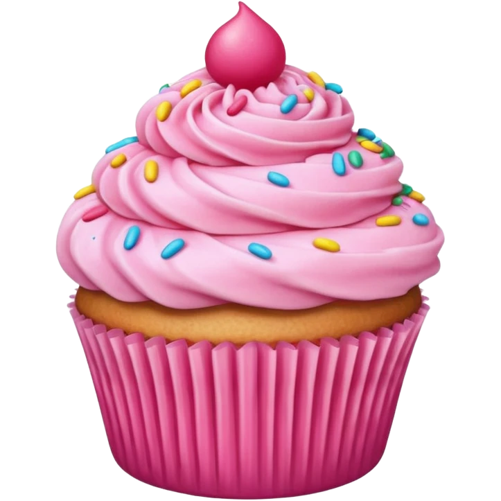 Cupcake with pink icing emoji
