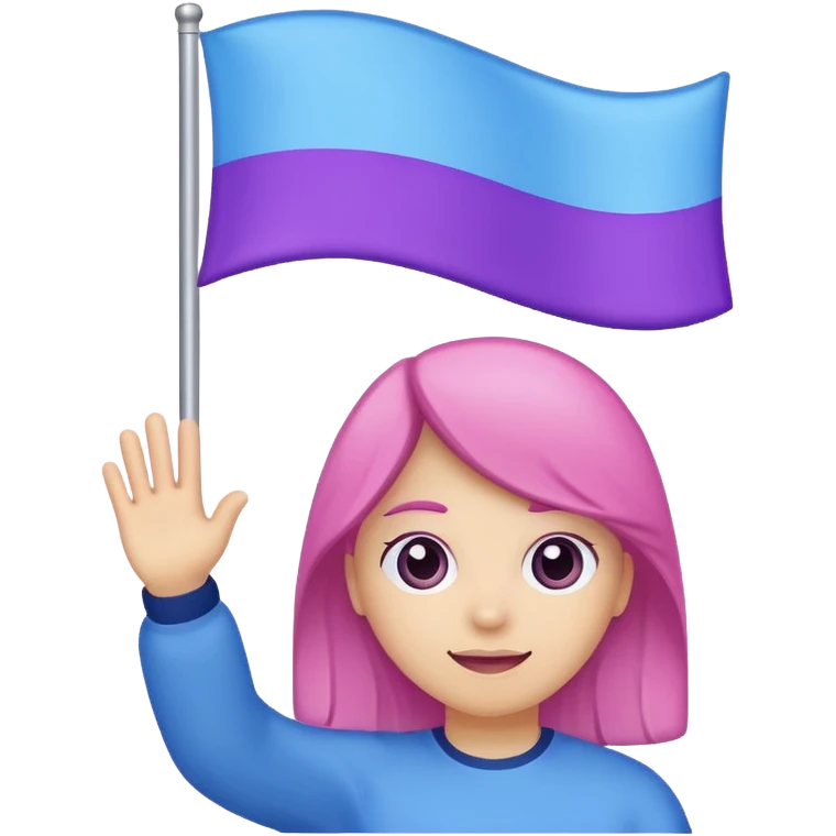 Flag with pink on top purple in middle and blue on bottom emoji