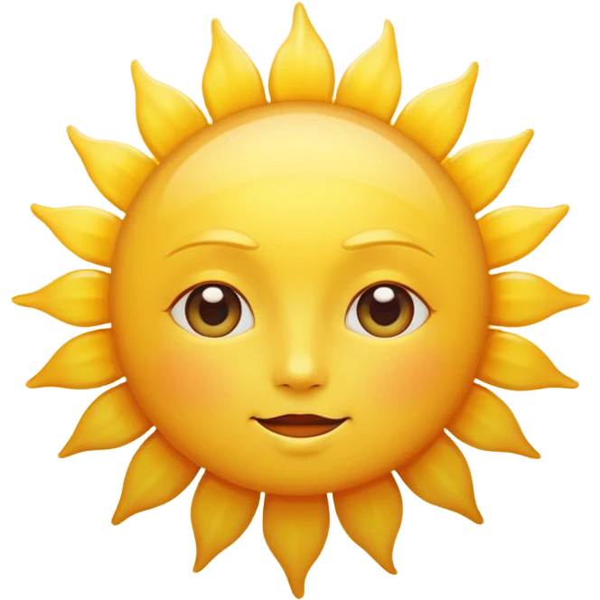 a yellow sun, bright and shining, smooth gradient colors, no facial features, simple white background, high-resolution.

 emoji