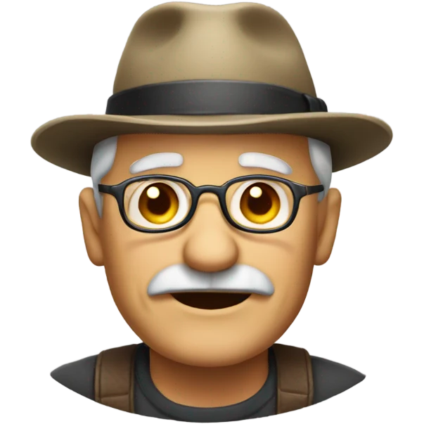 Old man with a little hat emoji
