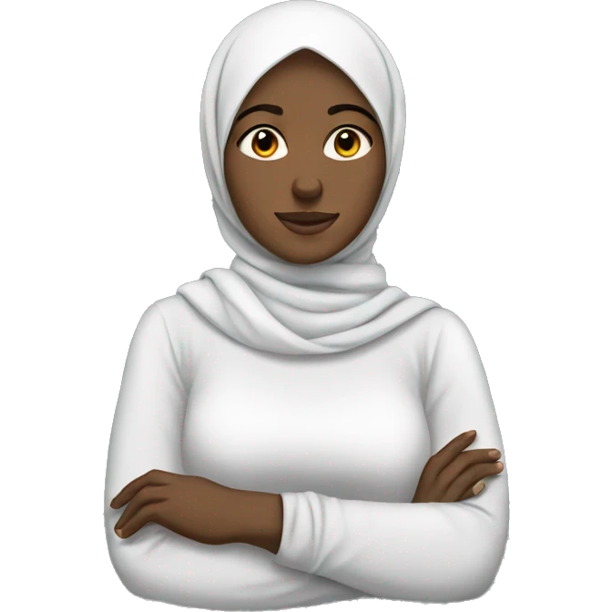 African hijabi crossing arms emoji