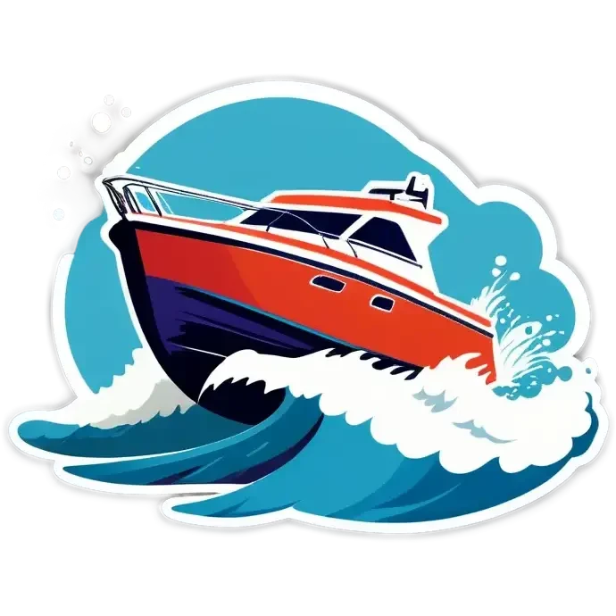 recreational boat in waves emoji