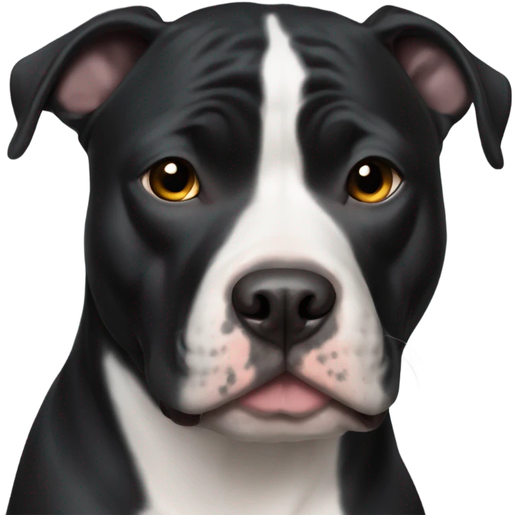 My dog Sheba black Pitbull with white on chest emoji
